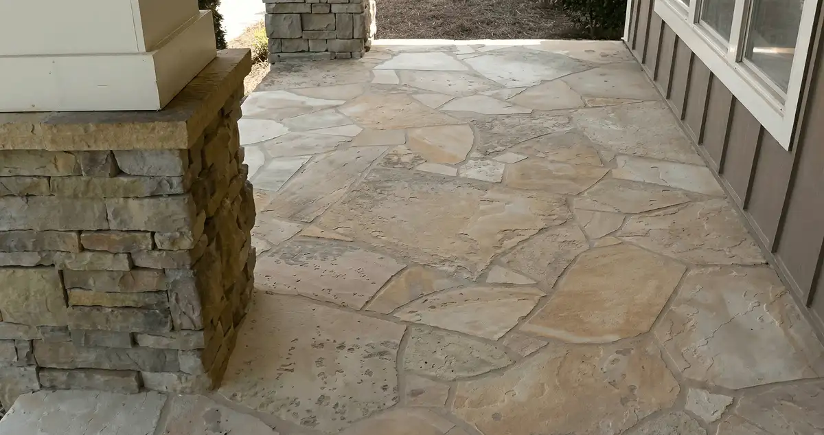 House entrance with professionally installed stone flooring in Minneapolis MN